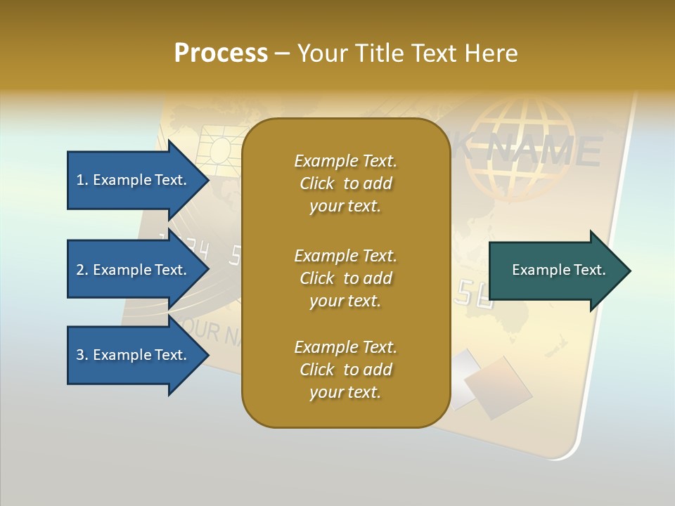 Card Banking Golden PowerPoint Template