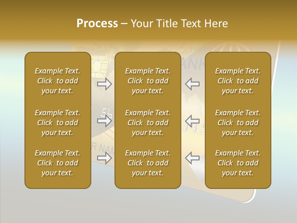 Card Banking Golden PowerPoint Template