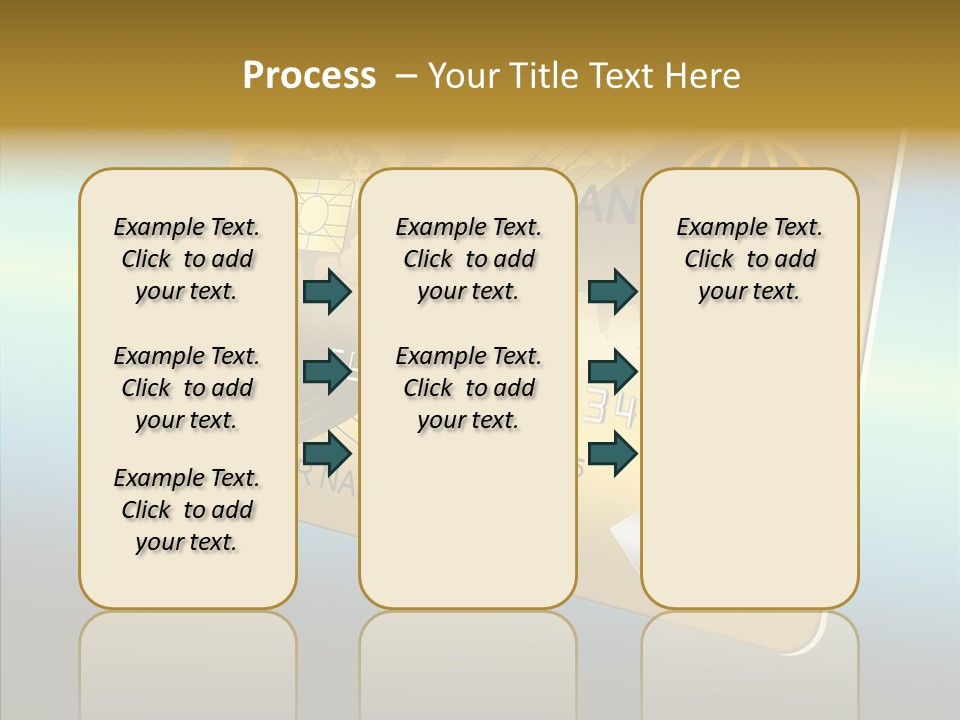Card Banking Golden PowerPoint Template