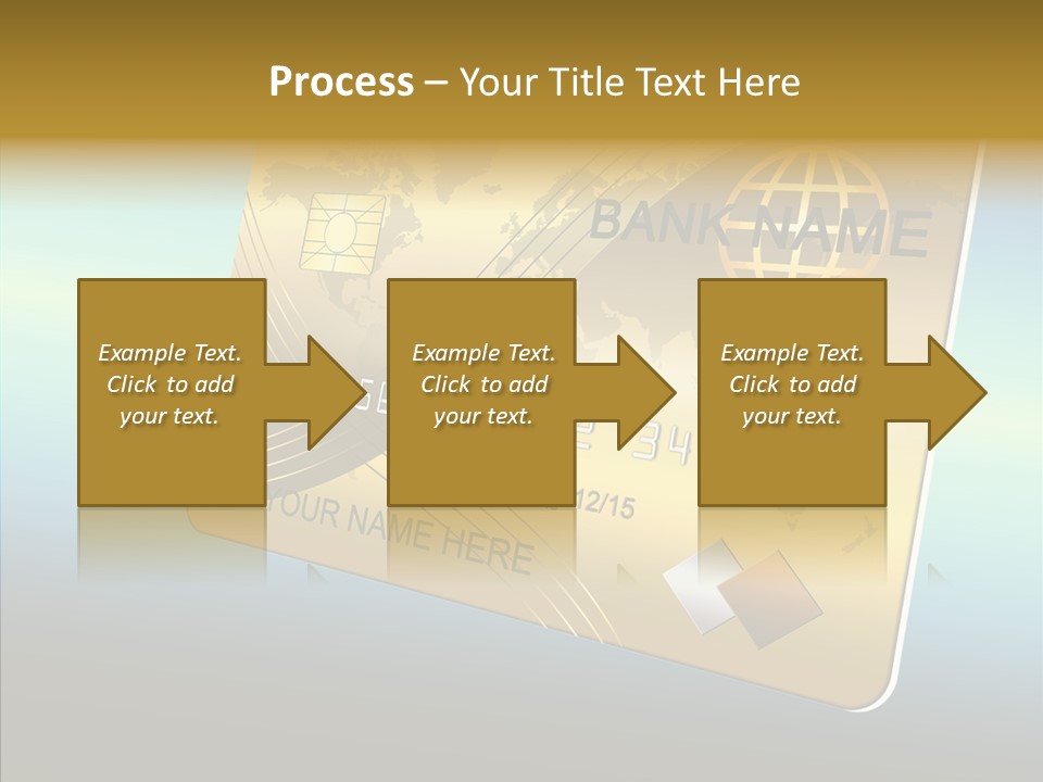 Card Banking Golden PowerPoint Template