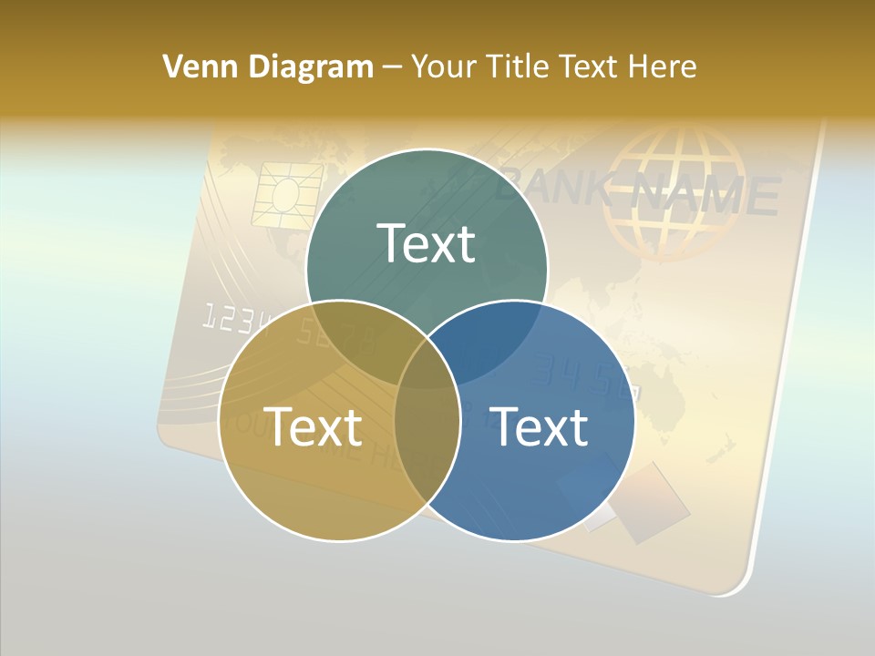 Card Banking Golden PowerPoint Template