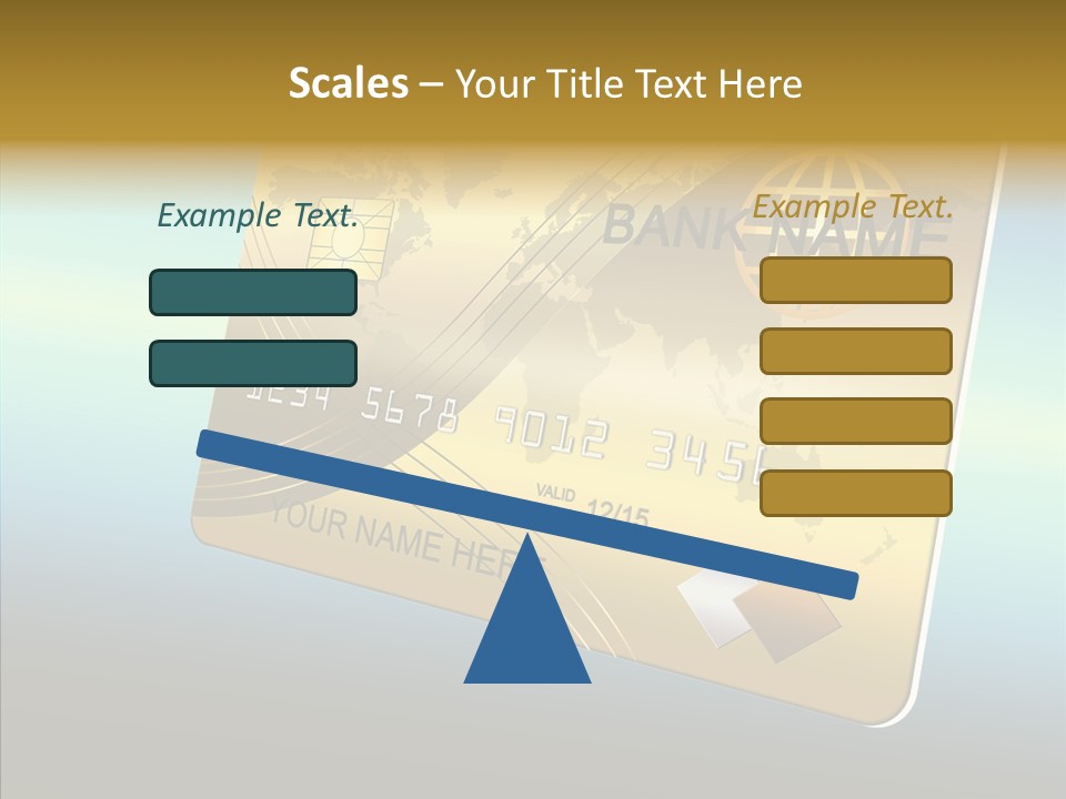 Card Banking Golden PowerPoint Template