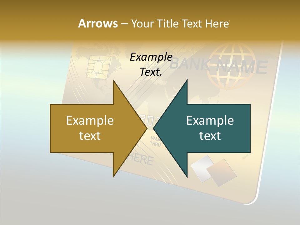Card Banking Golden PowerPoint Template