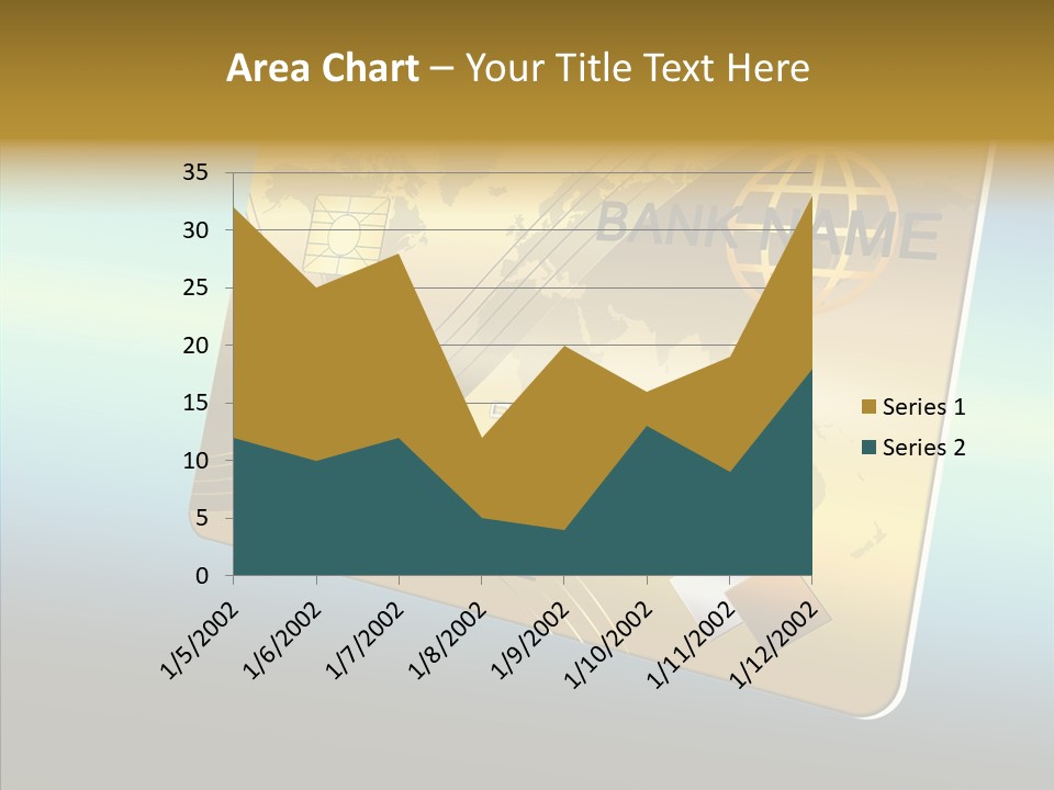 Card Banking Golden PowerPoint Template