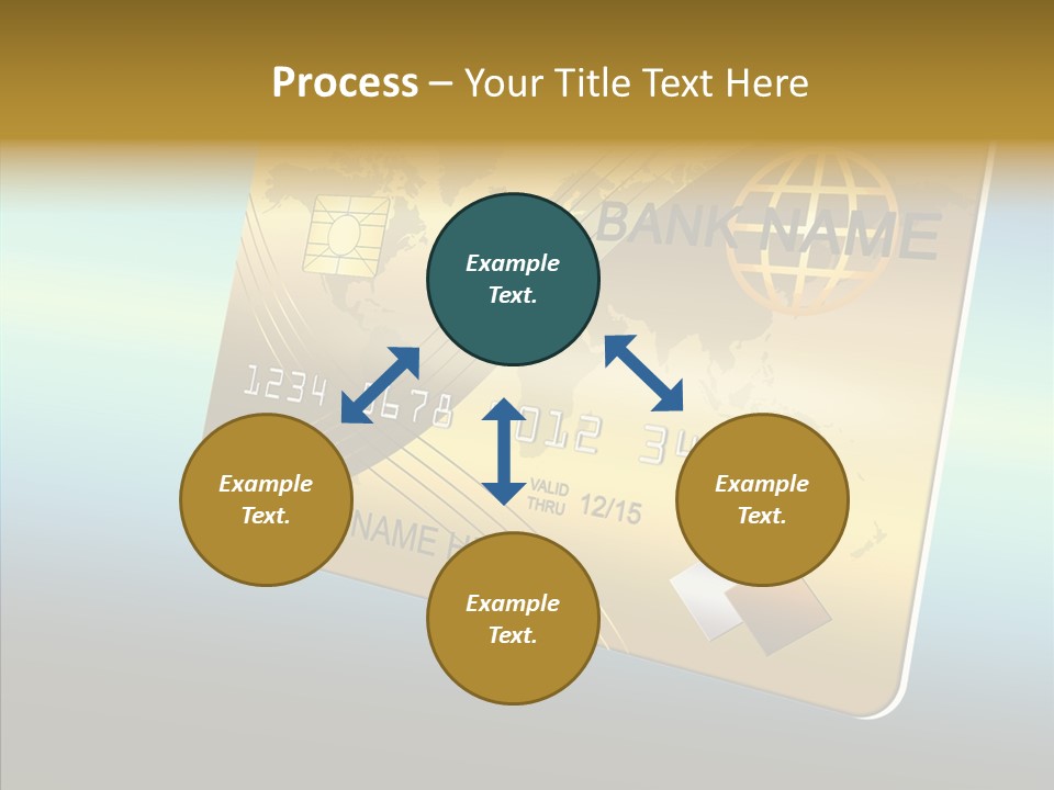 Card Banking Golden PowerPoint Template