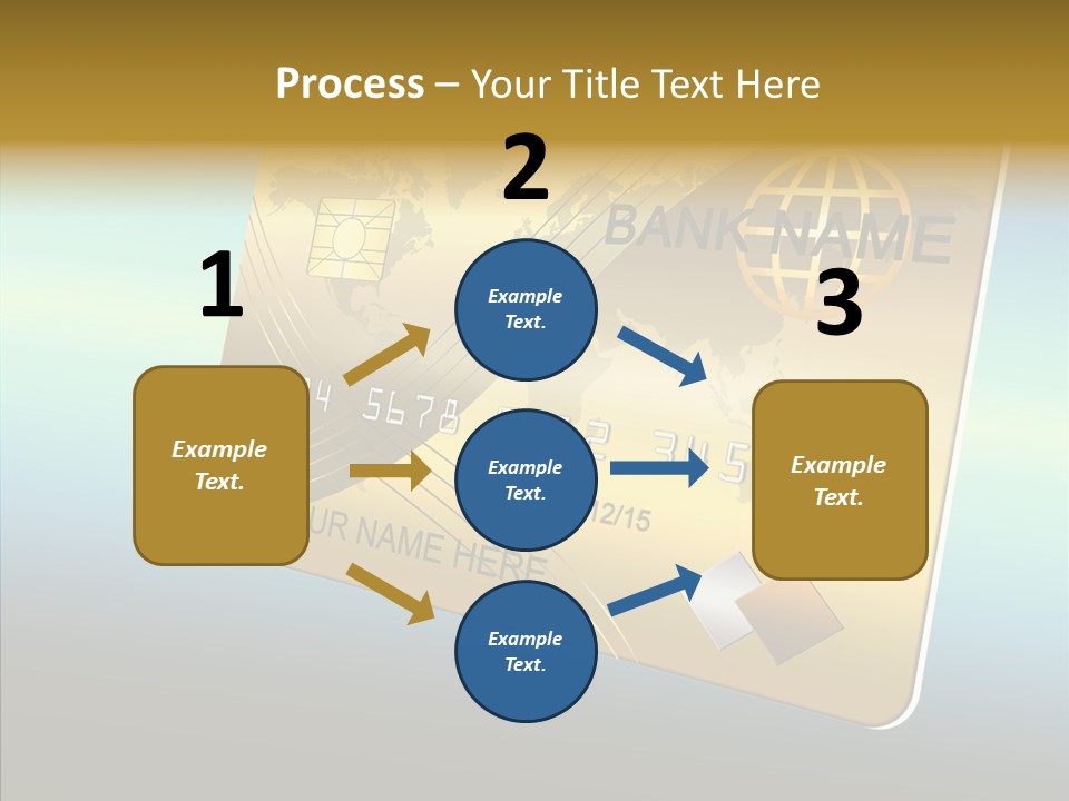 Card Banking Golden PowerPoint Template