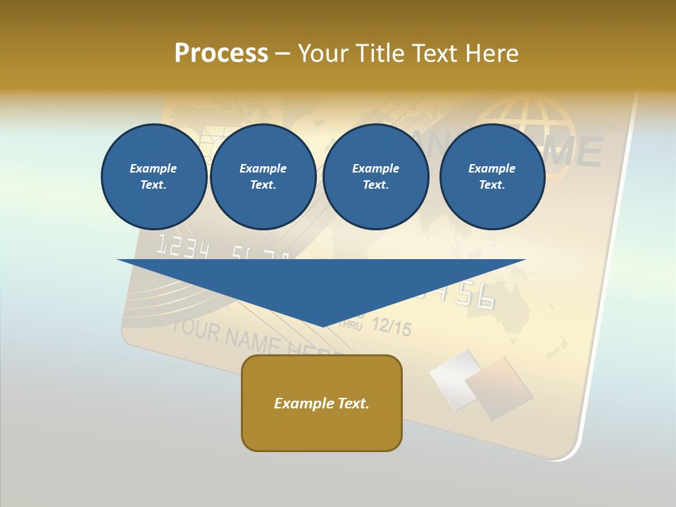 Card Banking Golden PowerPoint Template