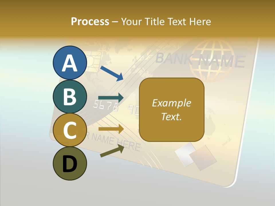 Card Banking Golden PowerPoint Template