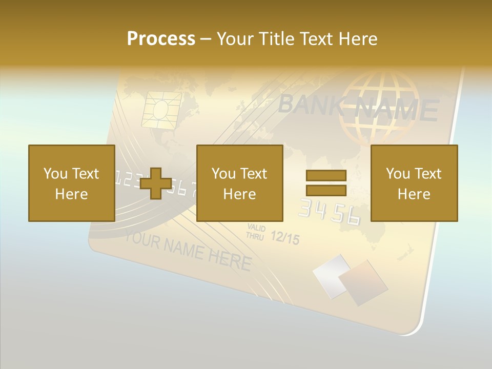 Card Banking Golden PowerPoint Template