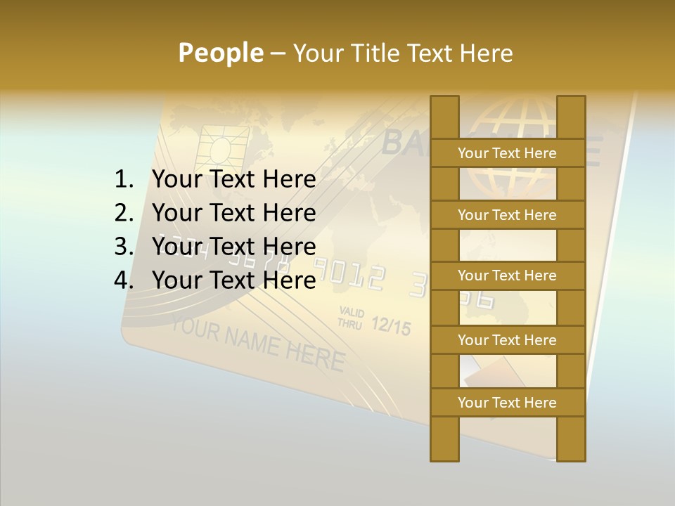 Card Banking Golden PowerPoint Template