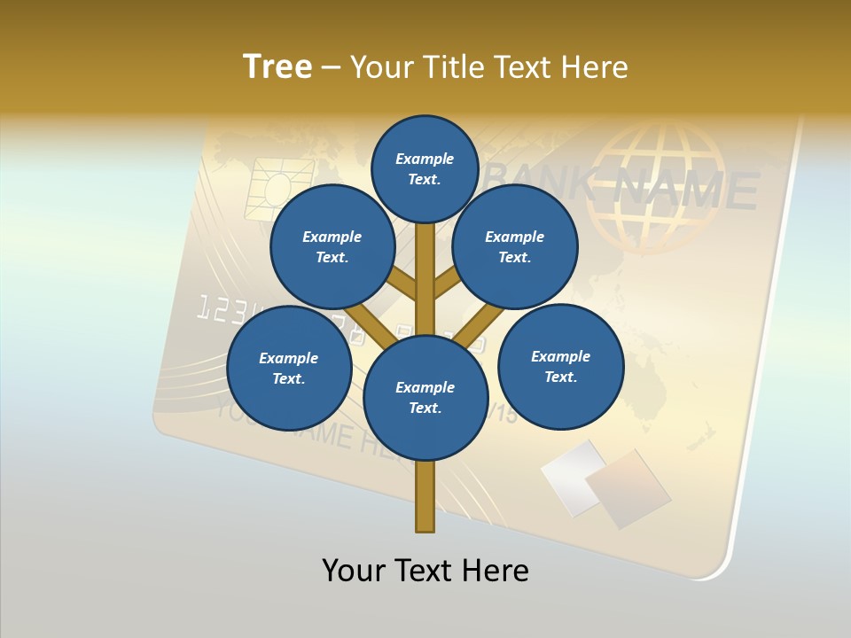 Card Banking Golden PowerPoint Template