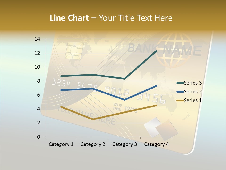Card Banking Golden PowerPoint Template