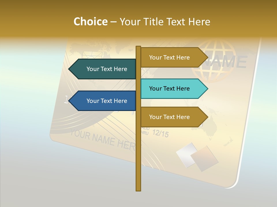 Card Banking Golden PowerPoint Template