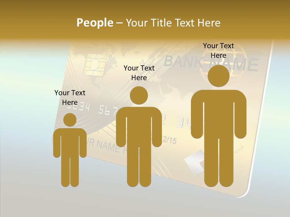 Card Banking Golden PowerPoint Template