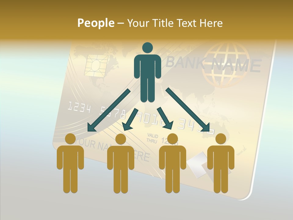 Card Banking Golden PowerPoint Template