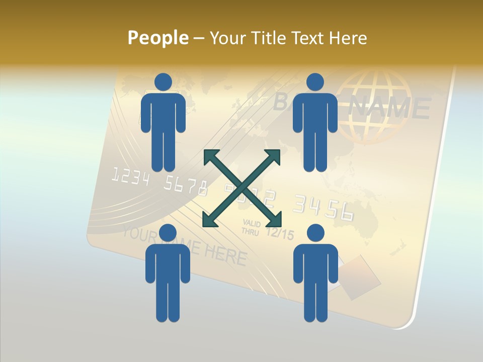 Card Banking Golden PowerPoint Template