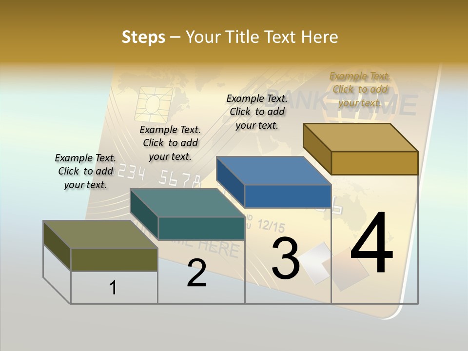Card Banking Golden PowerPoint Template