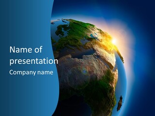 Horizon Sunset Space PowerPoint Template