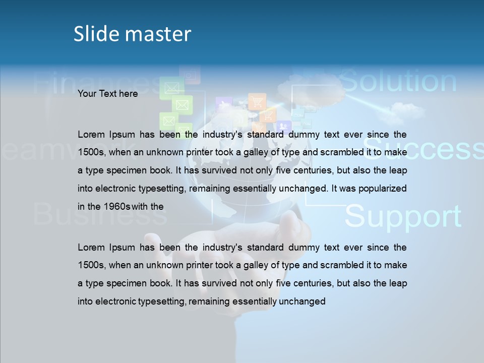 Heart Life Blue PowerPoint Template