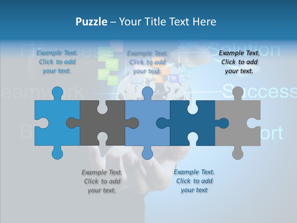 Heart Life Blue PowerPoint Template