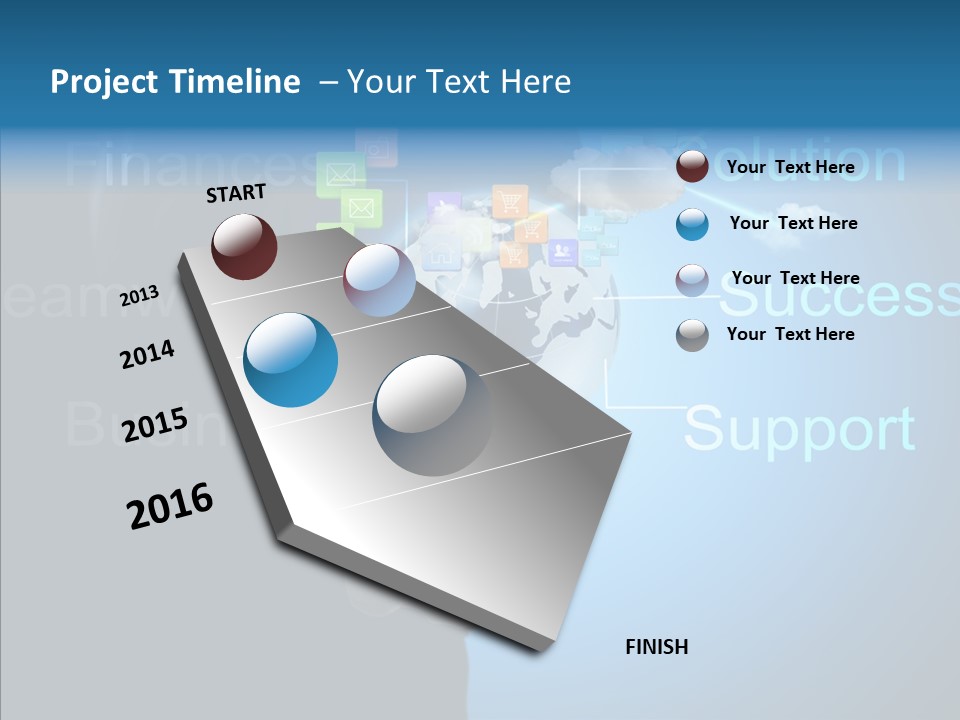 Heart Life Blue PowerPoint Template