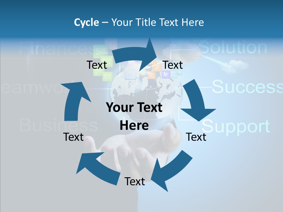 Heart Life Blue PowerPoint Template