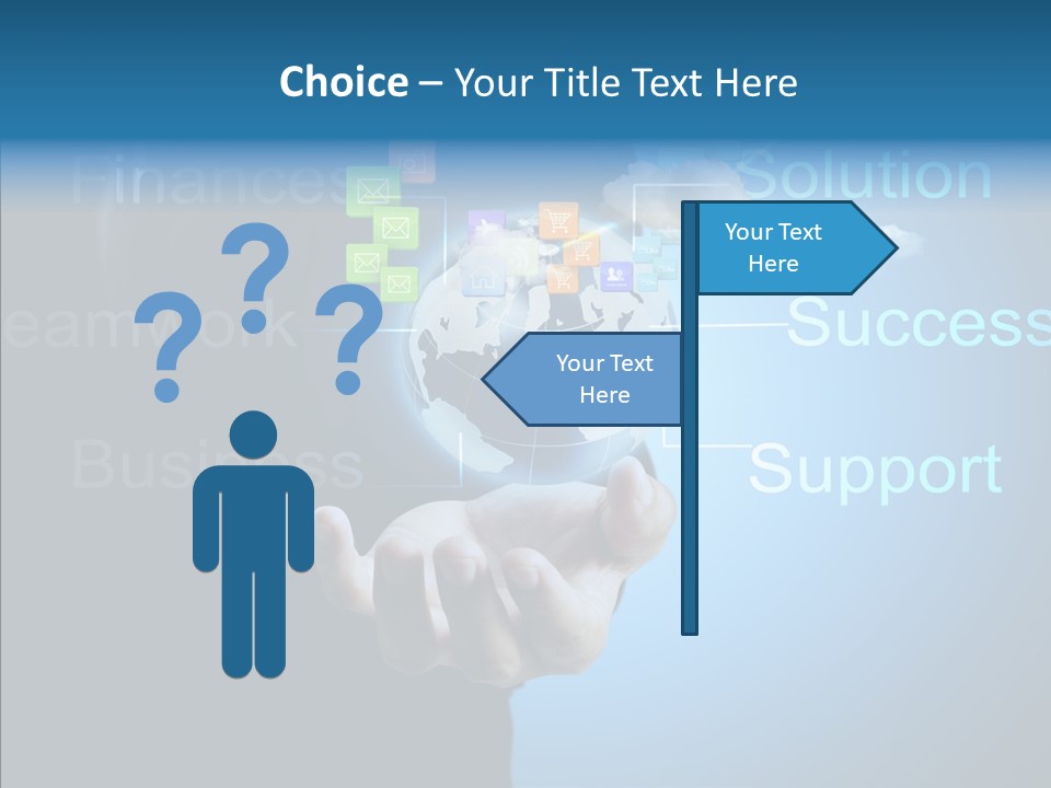 Heart Life Blue PowerPoint Template