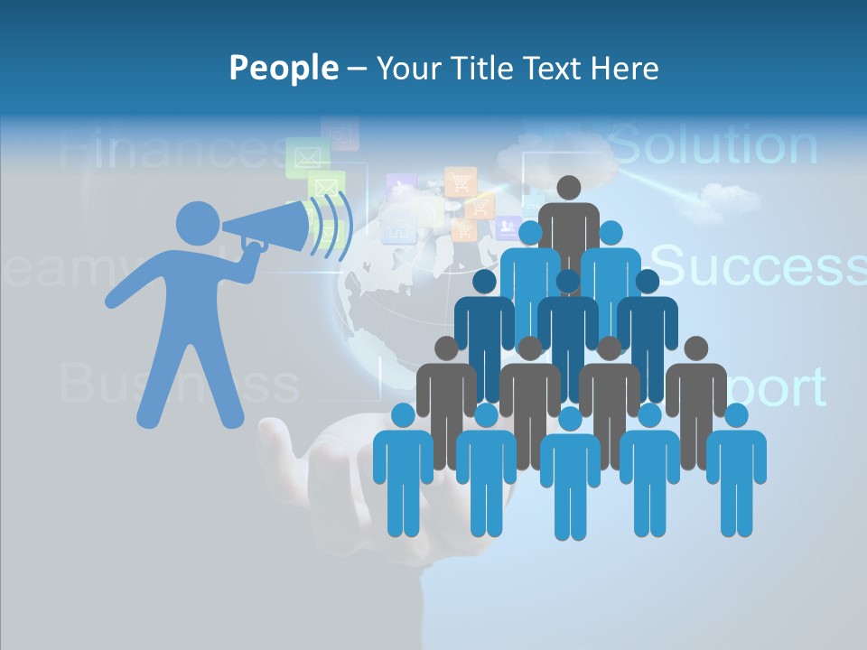 Heart Life Blue PowerPoint Template