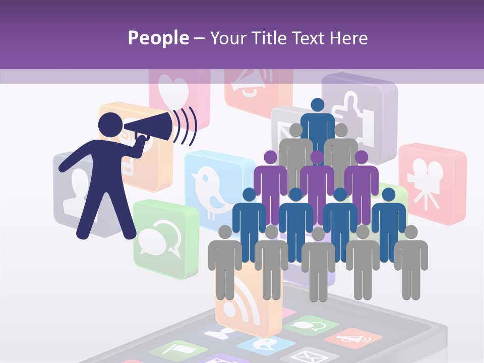 Blue Tweet Network PowerPoint Template