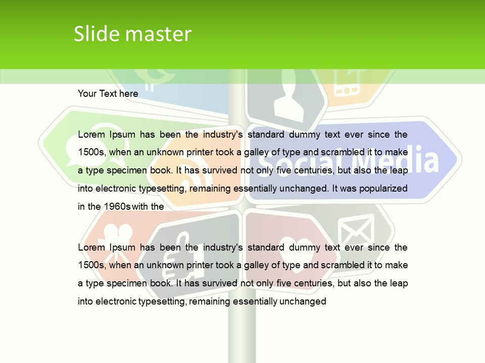 Envelope Social Share PowerPoint Template