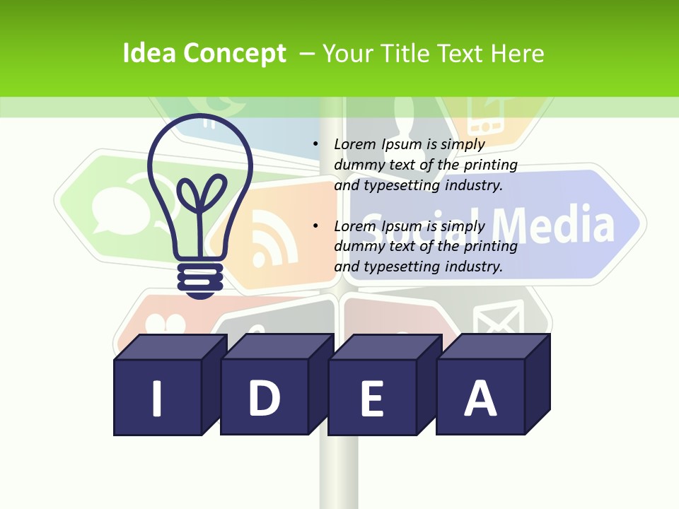 Envelope Social Share PowerPoint Template