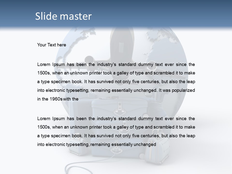 Flight Luggage Briefcase PowerPoint Template