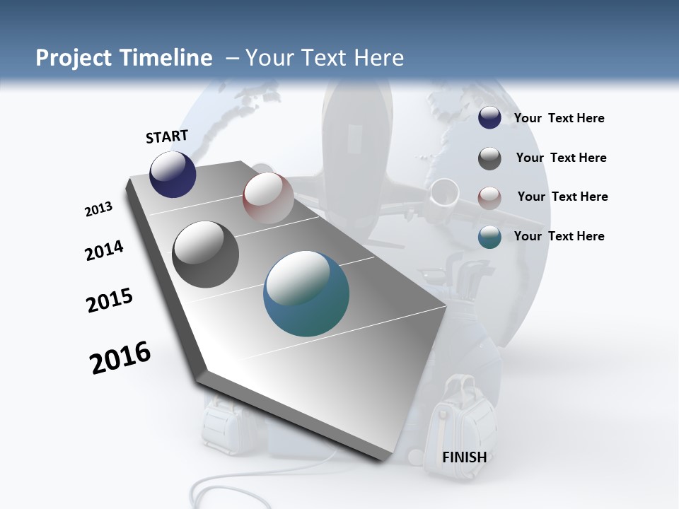 Flight Luggage Briefcase PowerPoint Template