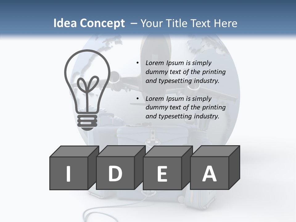 Flight Luggage Briefcase PowerPoint Template