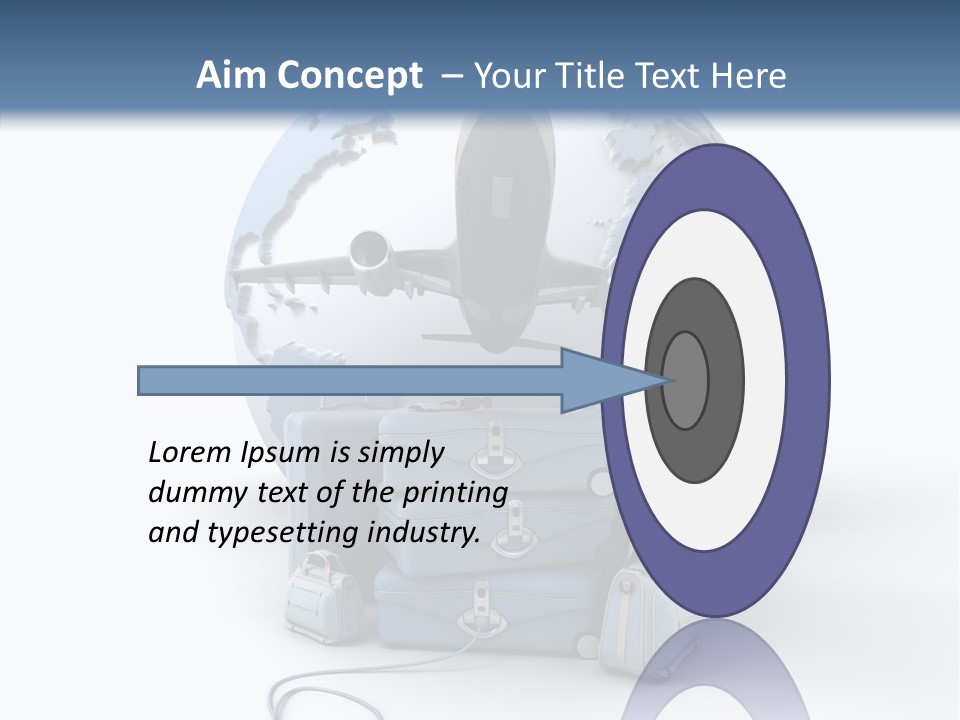 Flight Luggage Briefcase PowerPoint Template
