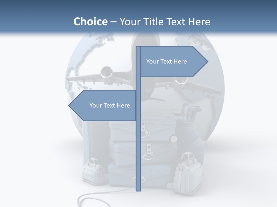 Flight Luggage Briefcase PowerPoint Template