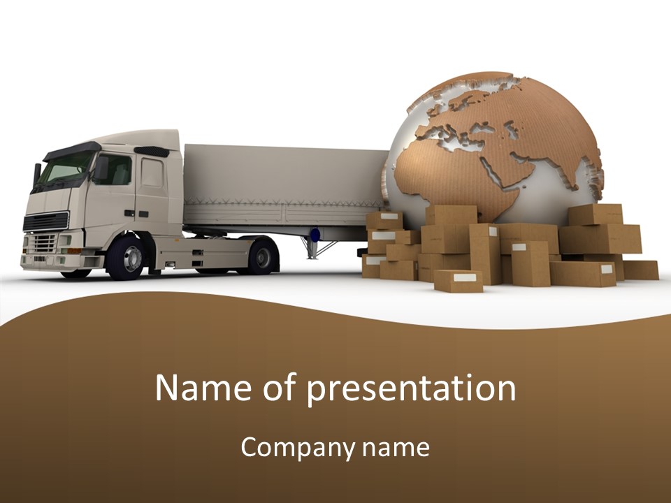 Pile Express Courier PowerPoint Template