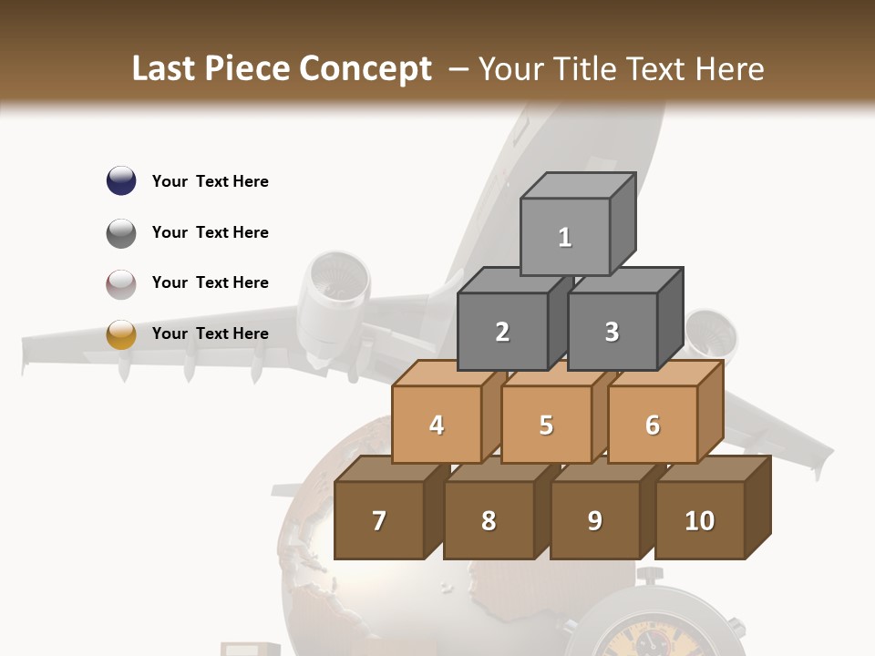 Isolated Cargo World Map PowerPoint Template