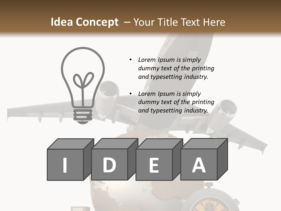 Isolated Cargo World Map PowerPoint Template