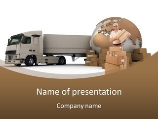 Isolated Conveyance Worldwide PowerPoint Template