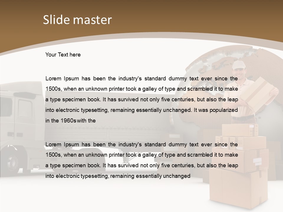 Isolated Conveyance Worldwide PowerPoint Template