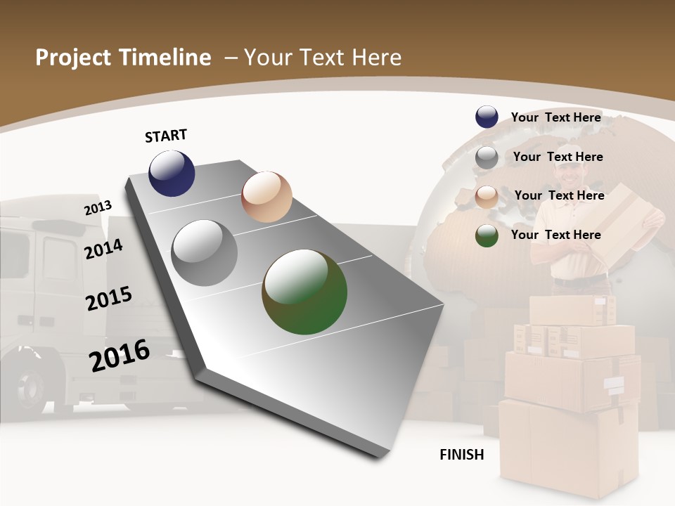 Isolated Conveyance Worldwide PowerPoint Template