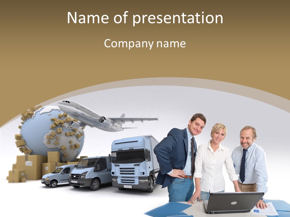 Follow Up Cardboard Box Air PowerPoint Template