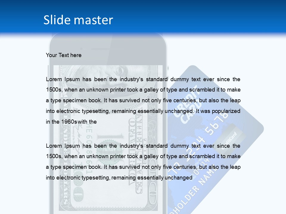 Front View Abstract Dollar PowerPoint Template