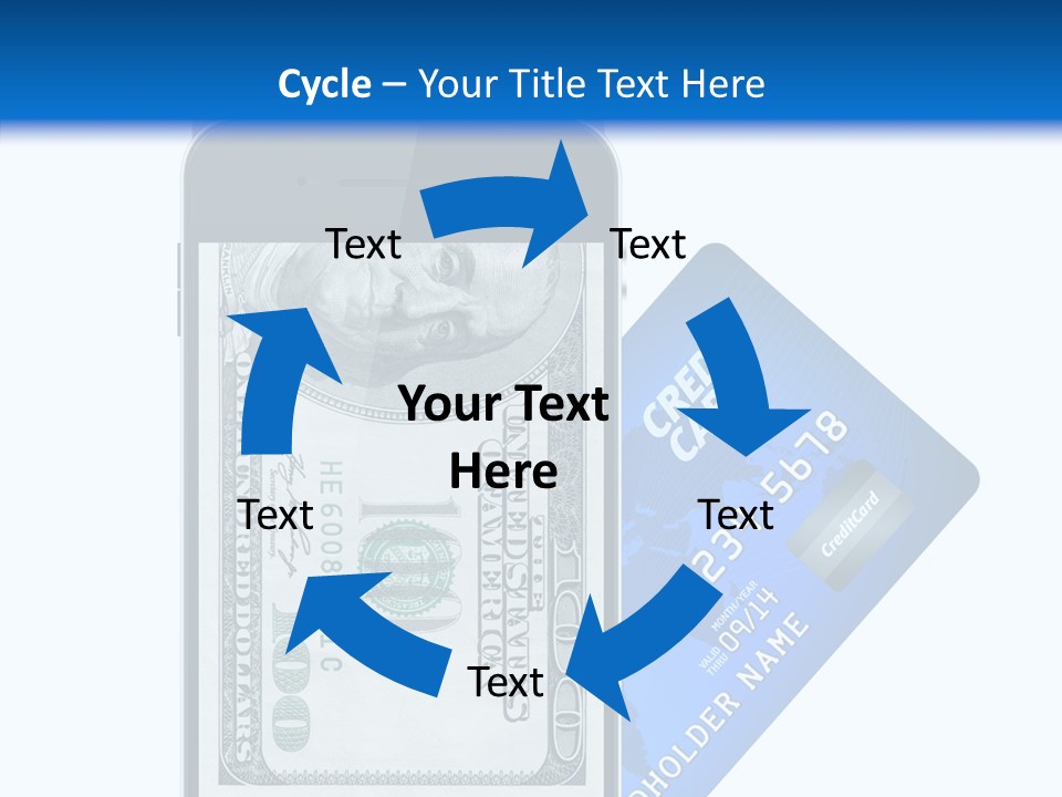 Front View Abstract Dollar PowerPoint Template