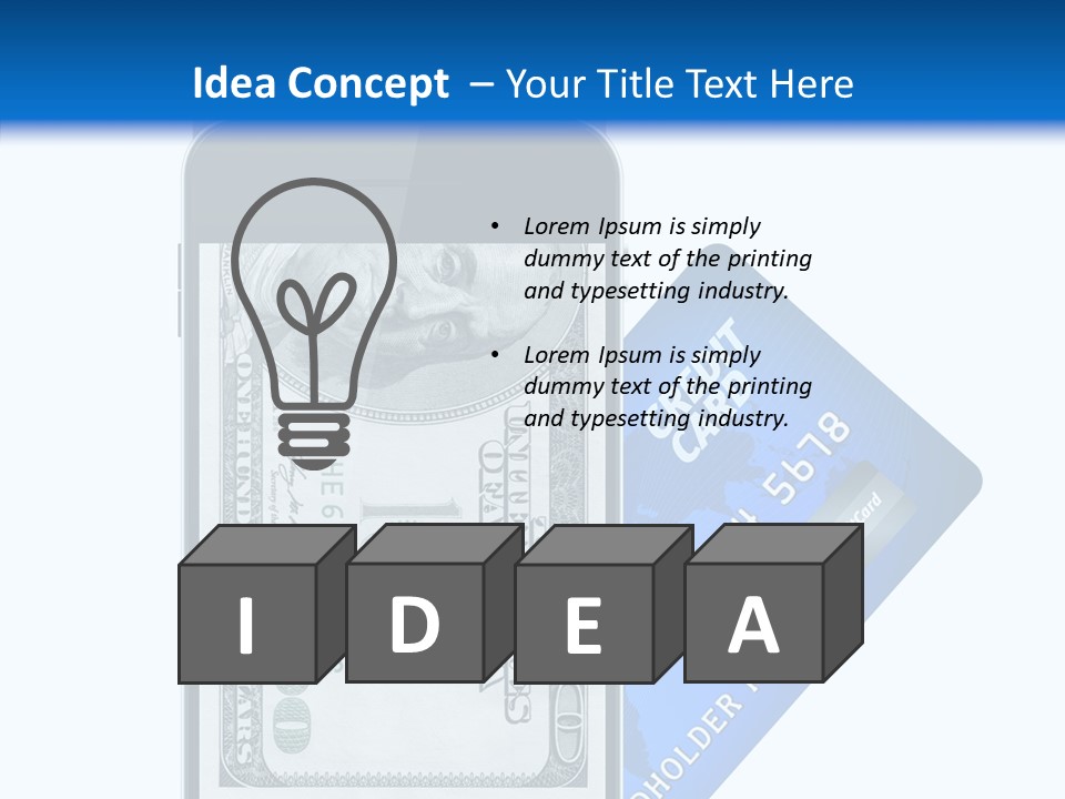 Front View Abstract Dollar PowerPoint Template