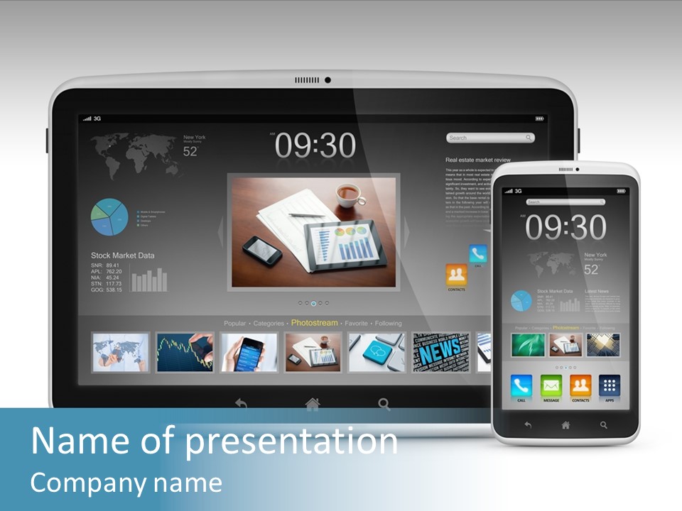 Realistic Concept Tablet PowerPoint Template