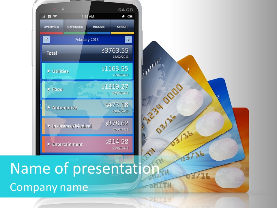 Purchase Payment Smartphone PowerPoint Template