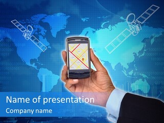 Position Satellite Device PowerPoint Template