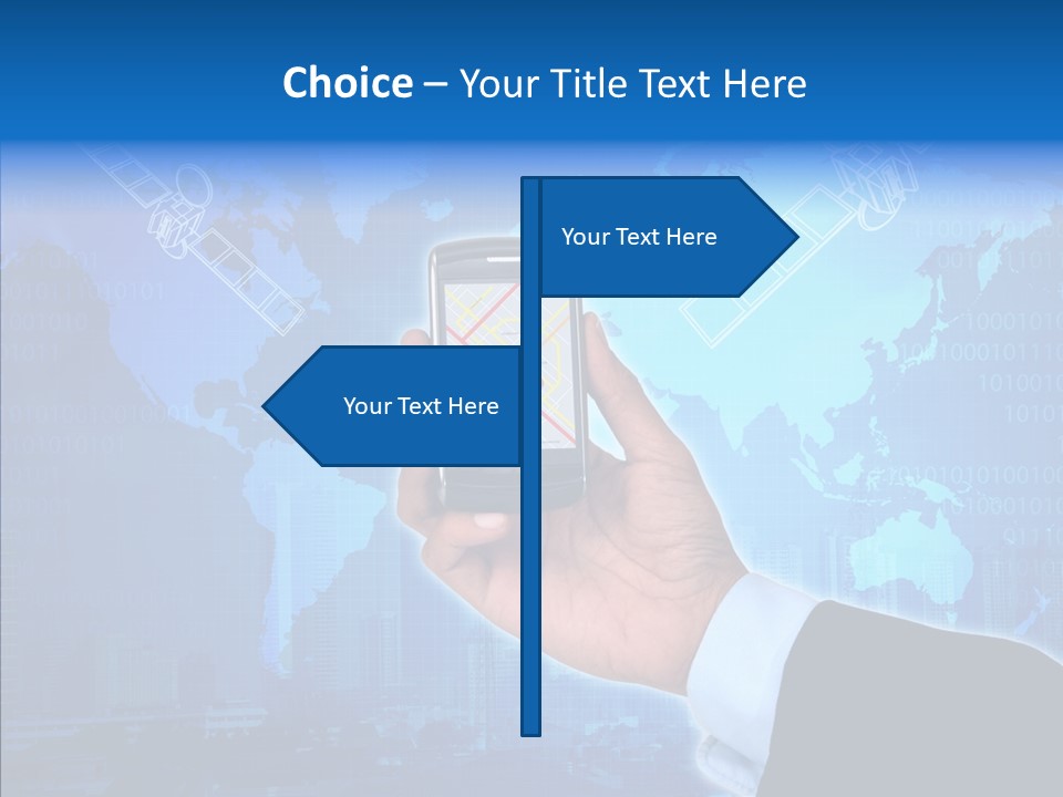 Position Satellite Device PowerPoint Template